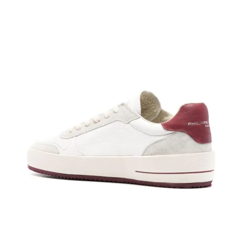 PHILIPPE MODEL Low Top Skateboard Shoes Men's White Red-3