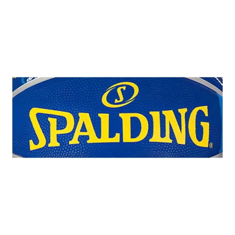 SPALDING Rubber Basketball Blue Yellow Size 7 Ball Training Unisex-4