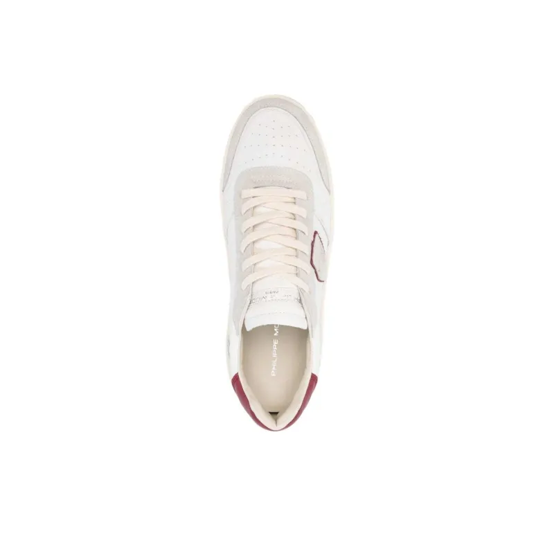 PHILIPPE MODEL Low Top Skateboard Shoes Men's White Red-4