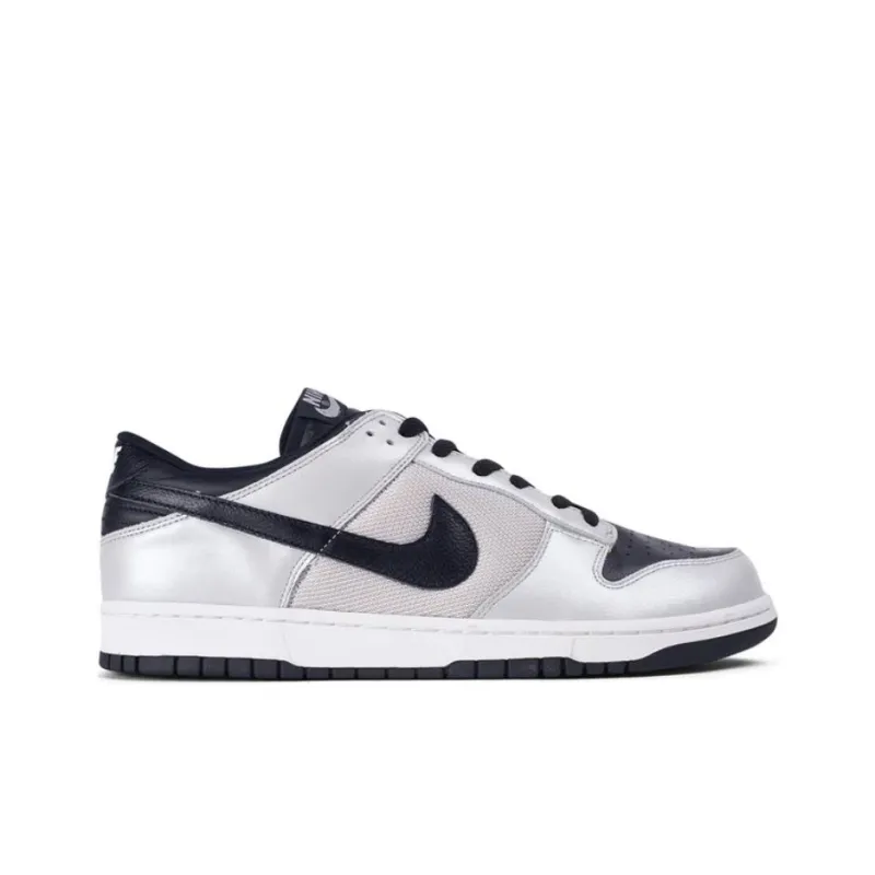Nike Dunk Anti-Slip Wear-Resistant Low-Top Skateboard Shoes Men's Silver Black-1