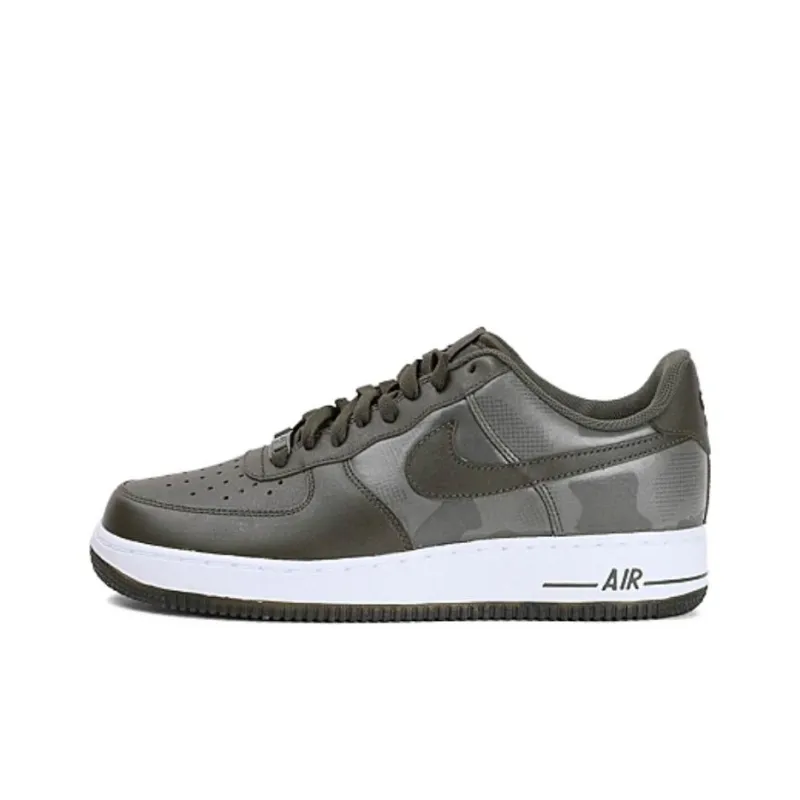 Nike Air Force 1 Anti-Slip Wear-Resistant Low-Top Skateboard Shoes Men's Dark Green-0