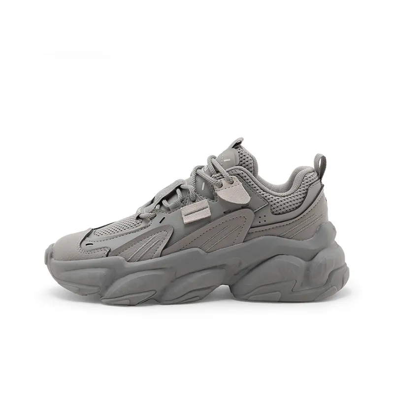 STARTER Rock Formation Series Wear Resistant Breathable Height Increasing Low Top Chunky Sneakers Unisex Gray-0
