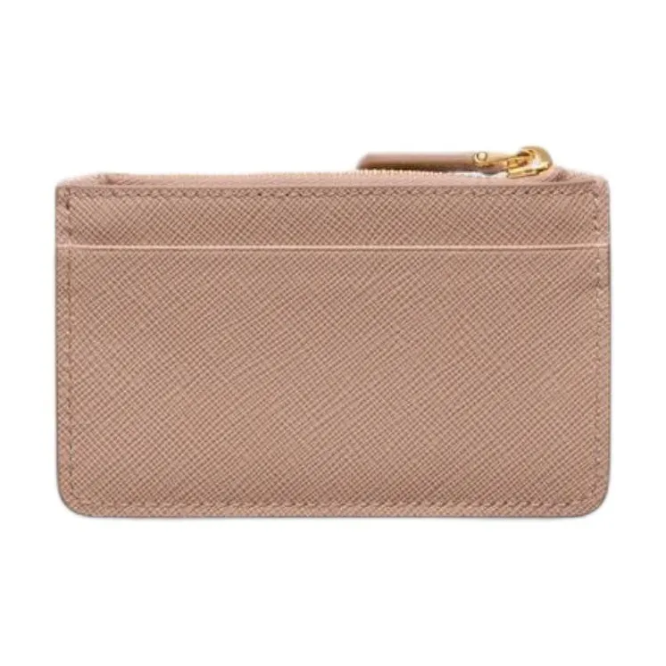 PRADA Saffiano Leather Card Holder Women's Pink-1
