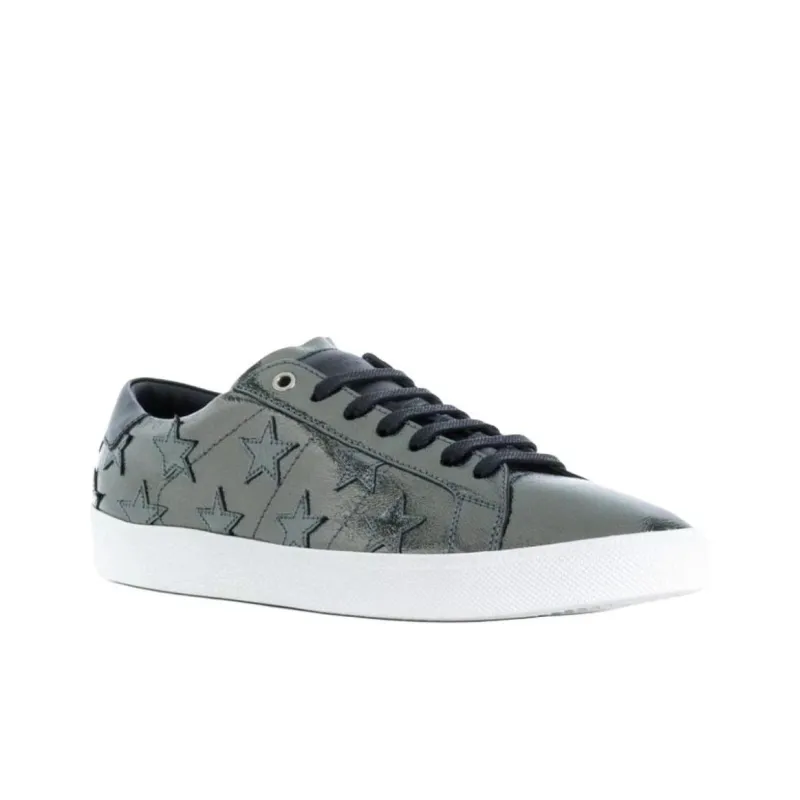 SAINT LAURENT Court Classic Low Top Skateboard Shoes Women's Silver-2