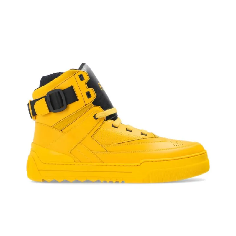 FENDI Skateboard Shoes Men High-Top Yellow-1
