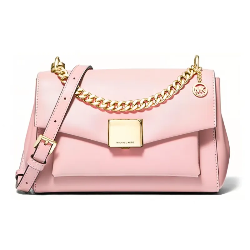 MICHAEL KORS Lita Leather Handbag Shoulder Bag Crossbody Bag Medium Size Women's Ballet Pink-0