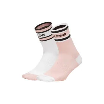 Lululemon Tale To Tell Ankle Socks No Silver Women's 2 Pack White / Misty Pink / Graphite Gray