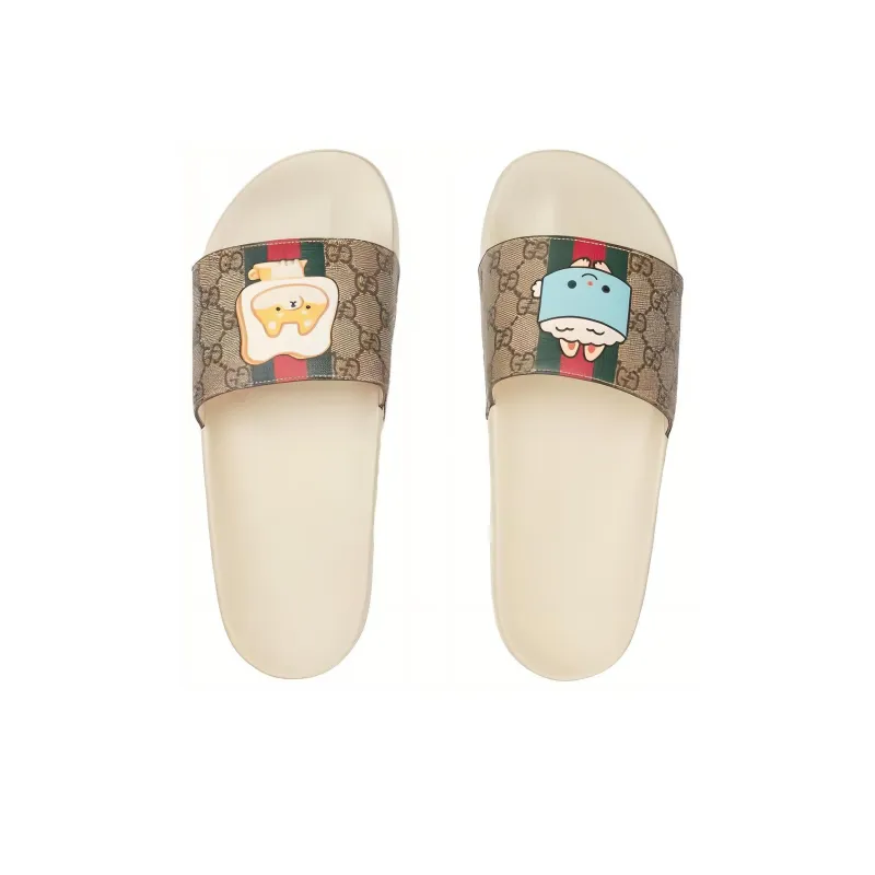 GUCCI Animal Web Slides 'Beige'-4
