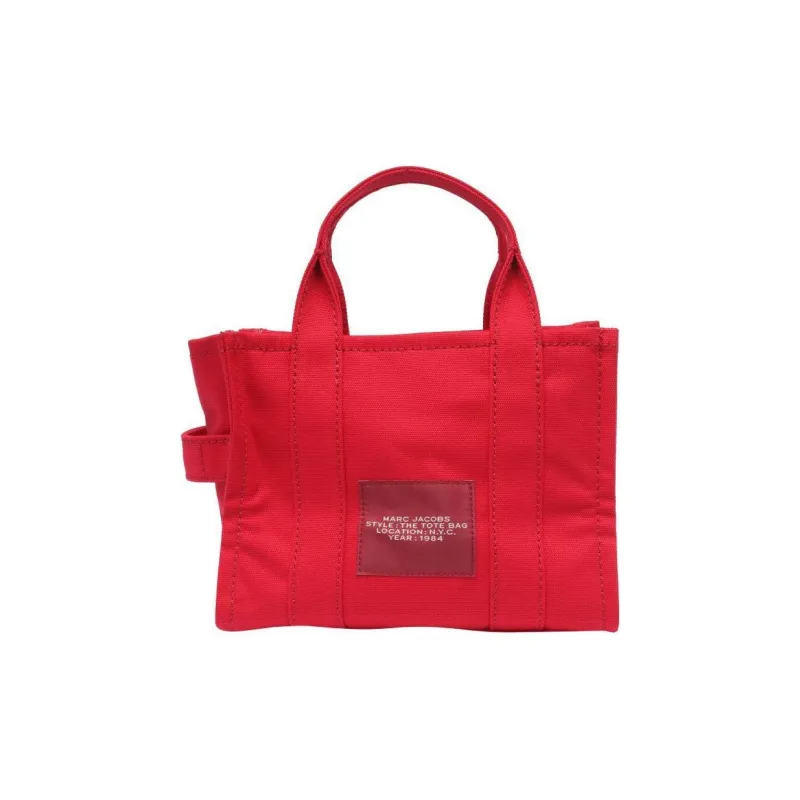 MARC JACOBS Cotton Patchwork Canvas Tote Bag Shopping Bag Shoulder Bag Crossbody Bag Handbag Small Size Women's Red-2
