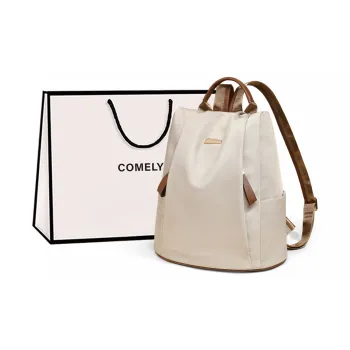 COMELY Fabric Backpack Regular Women's Khaki