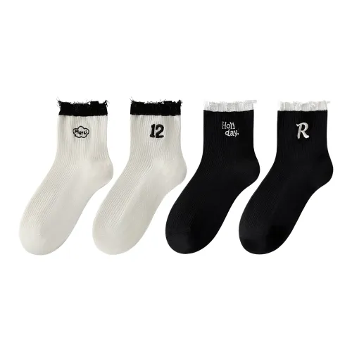 XXLLG Mid Calf Socks Women's 4 Pack