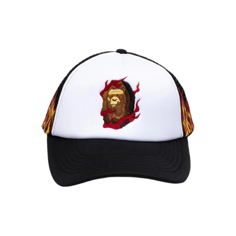 Bape Embroidery Fire Logo Trucker Cap-0