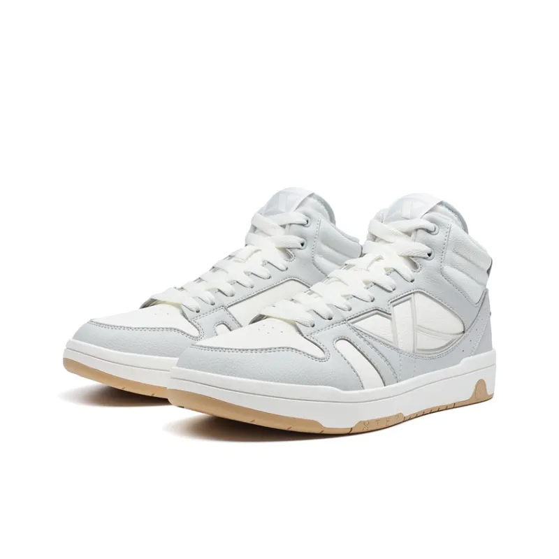 XTEP MAXX LITE Wear-Resistant High-Top Skateboard Shoes Men's Sail White/Moonstone Gray-4
