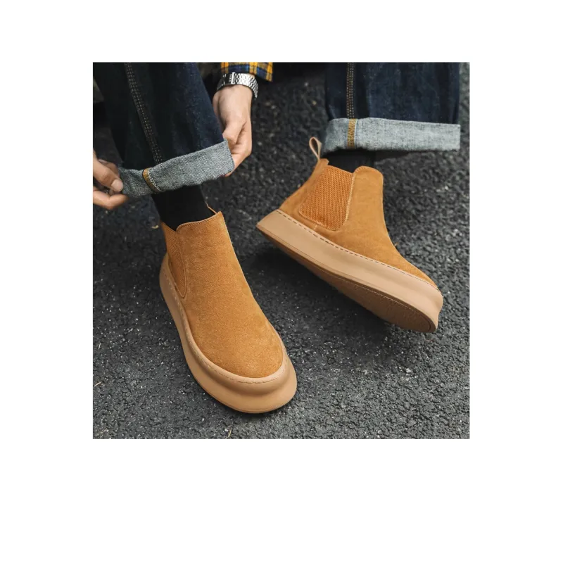 SHUPATE Short Chelsea Boots Men's Yellow-5
