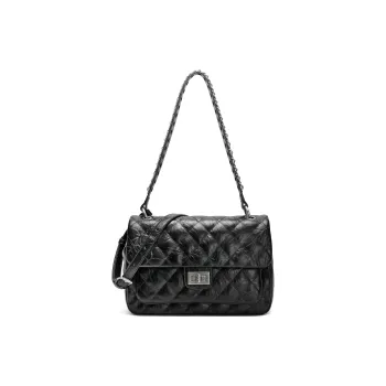BELLE Artificial Leather Shoulder Bag Medium Size Women's Black