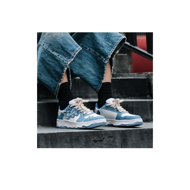 TCELLARS Auspicious Clouds Low Top Stylish Skateboarding Shoes Unisex Denim Blue-7