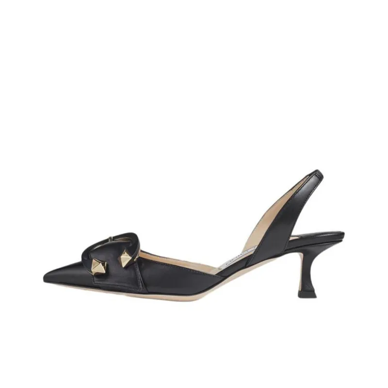 Jimmy Choo Moni Chunky Heel Medium Heel Shoes Women's Black-0