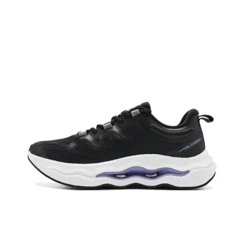 QIAODAN Anti Slip Wear Resistant Low Top Running Shoes Men's Black White