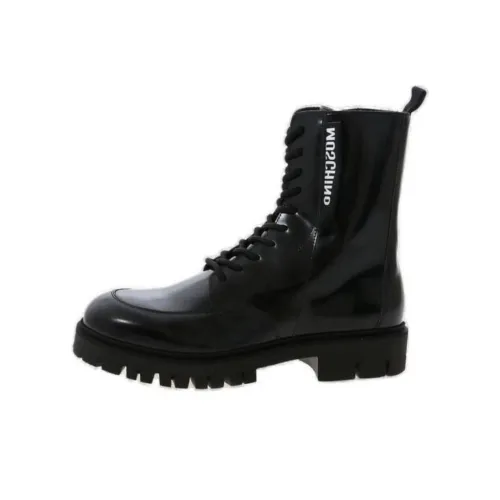 MOSCHINO Label Ankle Boots Men Black