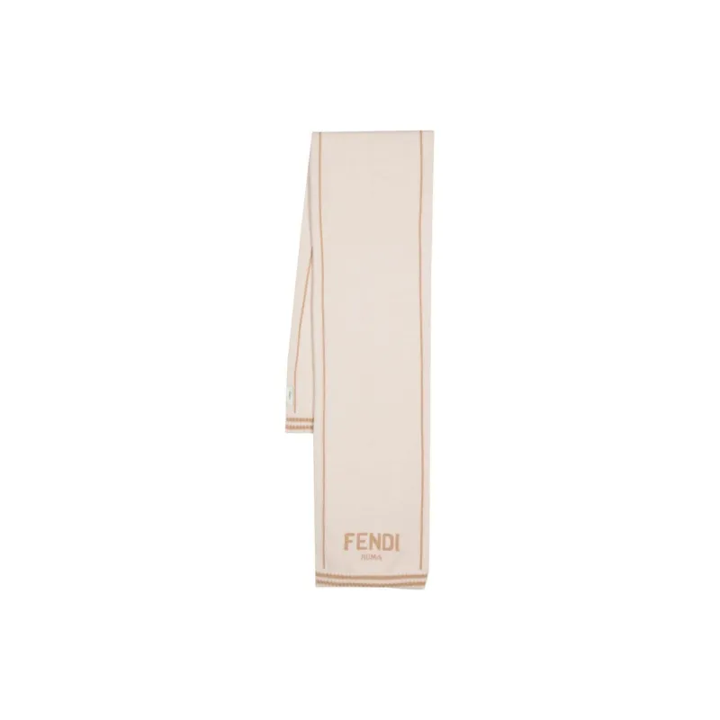 FENDI Cashmere Knit Scarves Kids' Beige Apricot-0