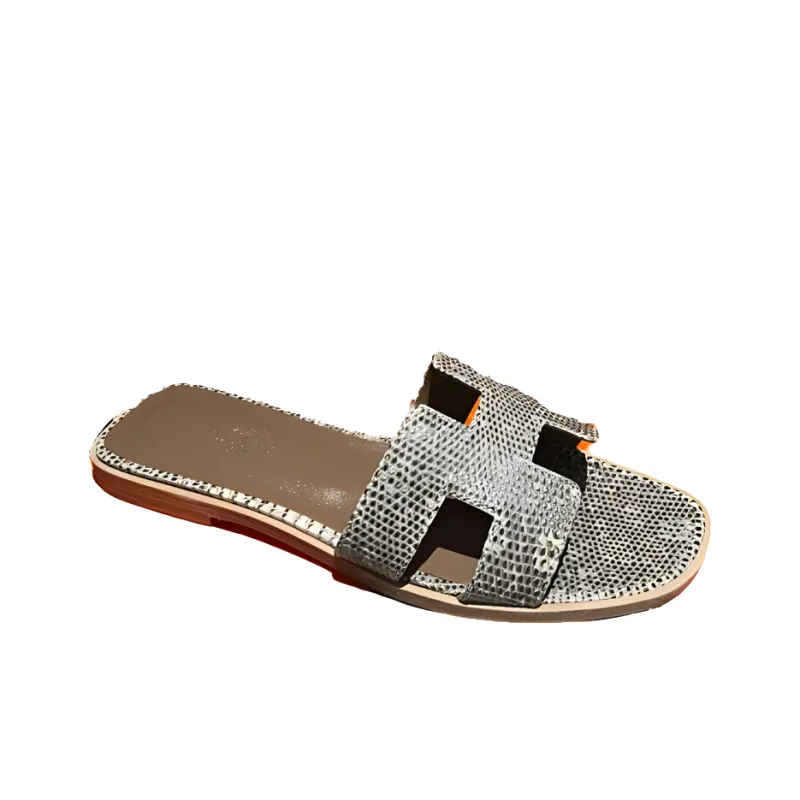 HERMES Slide Slippers Women's Wood Color-1
