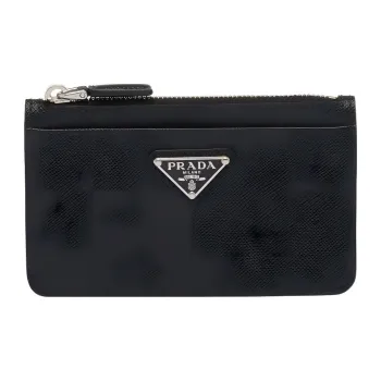 PRADA Saffiano Leather Card Holder Men's Black