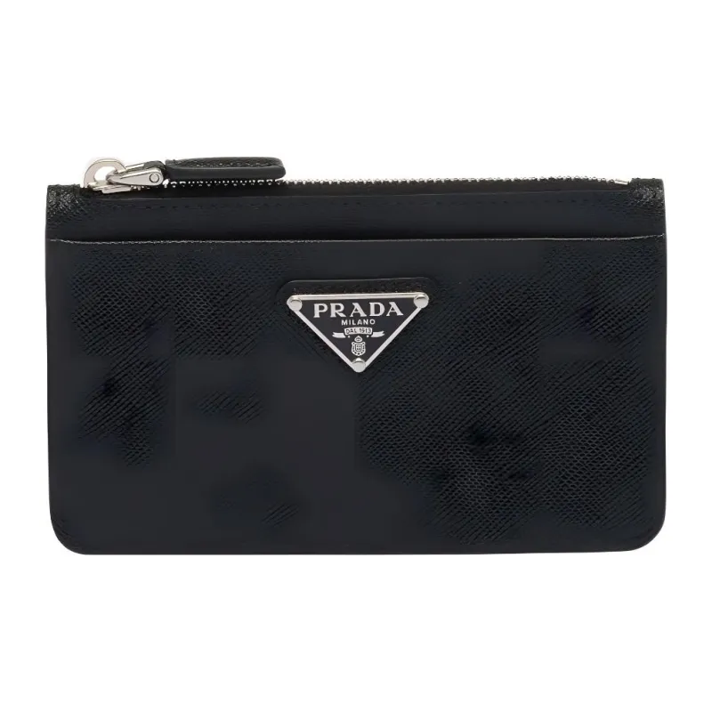 PRADA Saffiano Leather Card Holder Men's Black-0