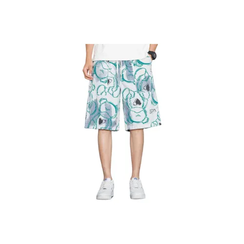 Tonlion Casual Shorts Men Floral Green