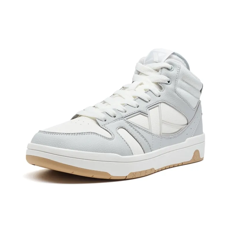 XTEP MAXX LITE Wear-Resistant High-Top Skateboard Shoes Men's Sail White/Moonstone Gray-2