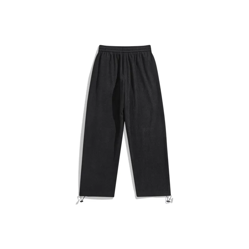 DEERWAY Casual Pants Unisex Black Red-1