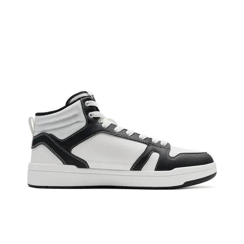 XTEP MAXX LITE Wear resistant And Lightweight High Top Skateboard Shoes Men's White Black-1