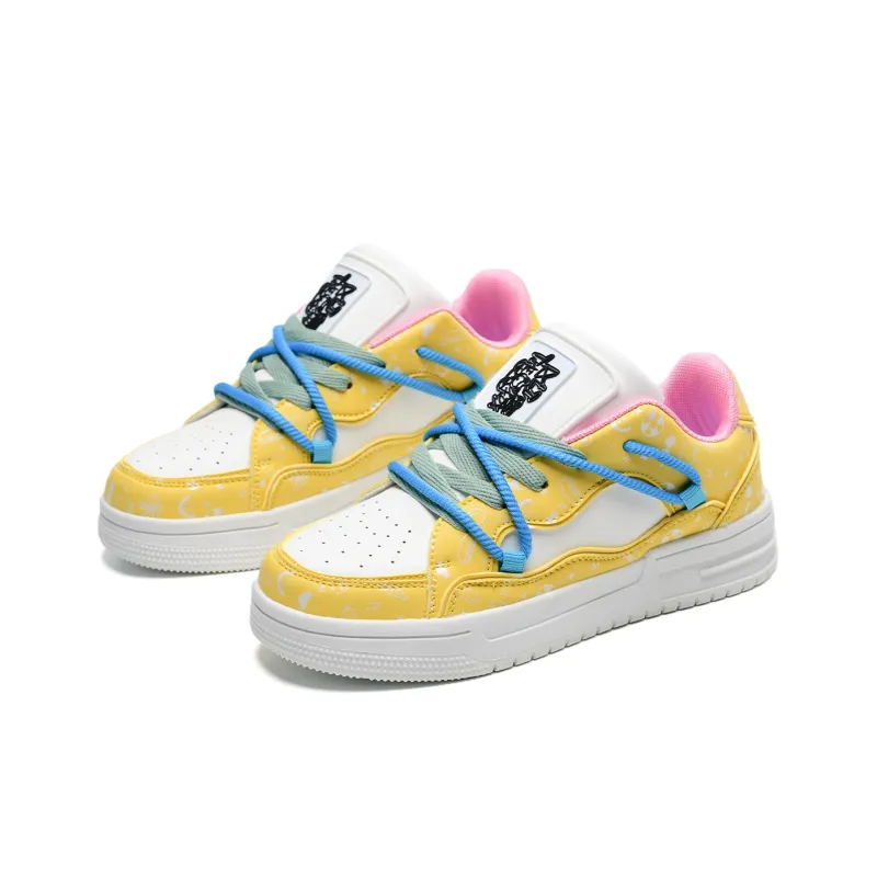 ALI THE FOX Abrasion Resistant Balance Lightweight Low Top Skateboard Shoes Unisex Lemon-2
