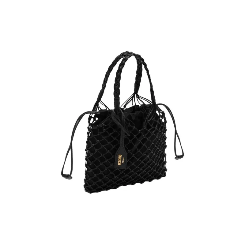 MOSCHINO Leather Handbag Small Size Women's Black-1