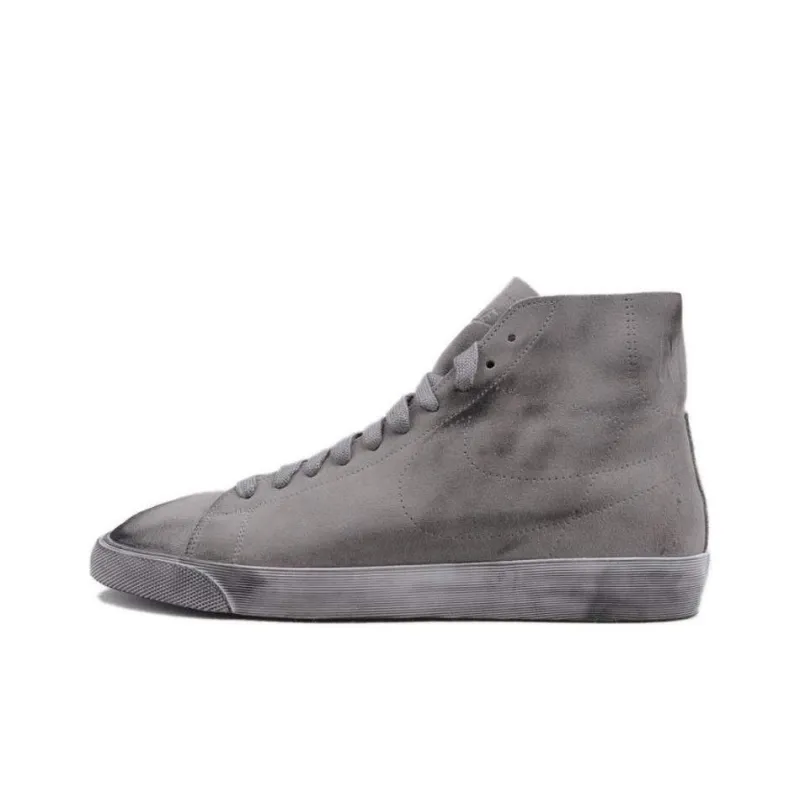 Nike Blazer Mid Anti-Slip Wear-Resistant High-Top Skateboard Shoes Men's Gray-0