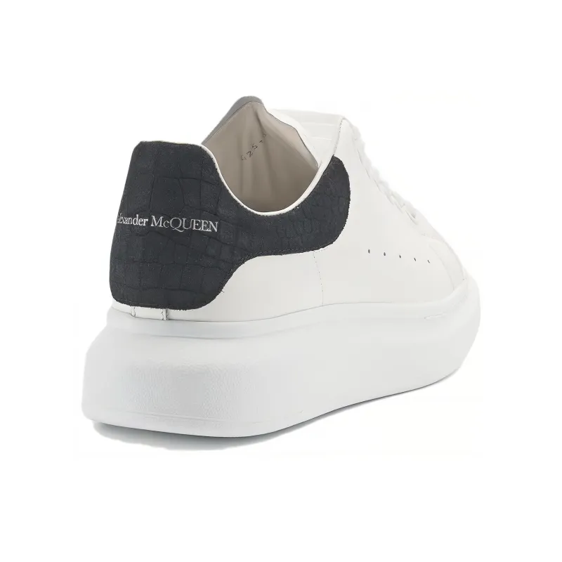 Alexander McQueen Oversized Sneaker 'Black Embossed Suede Crocodile'-3