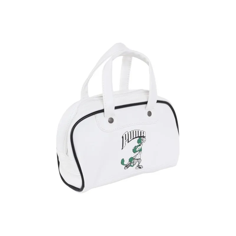 PUMA Synthetic Leather Boston Bag Handbag Trumpets Unisex White-3