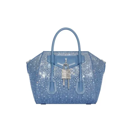 Givenchy Cotton With Calfskin Shoulder Bag Crossbody Bag Handbag Mini Women's Medium Blue