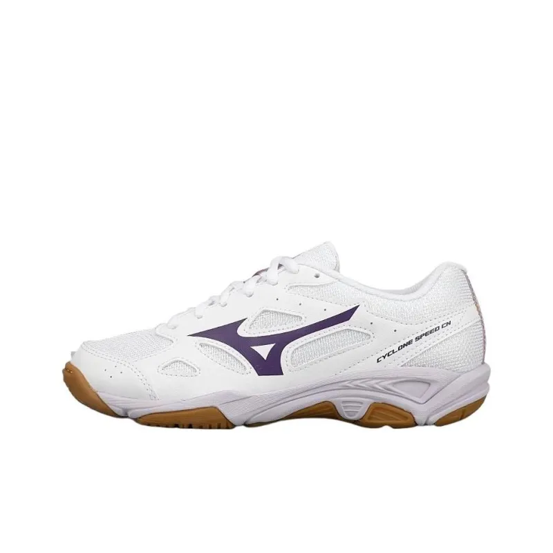 Mizuno Cyclone Speed CN Anti Slip Wear Resistant Low Top Volleyball Shoes Unisex White Purple-0