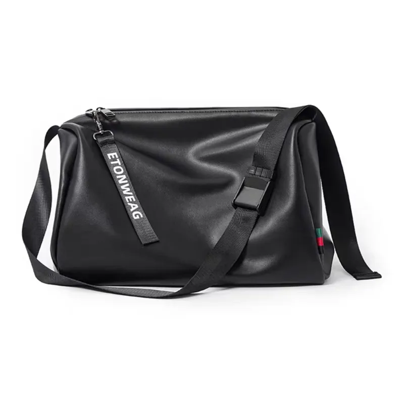 Slazenger Soft PU Leather Cell Phone Pouch Casual Workwear Messenger Bag Crossbody Bag Regular Men's Black Gray Khaki-0