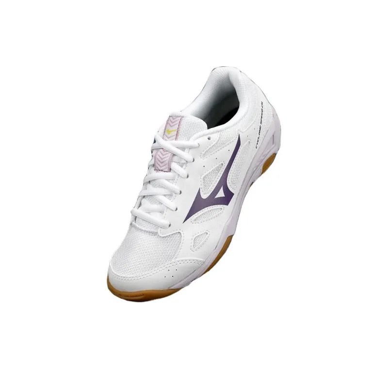 Mizuno Cyclone Speed CN Anti Slip Wear Resistant Low Top Volleyball Shoes Unisex White Purple-2