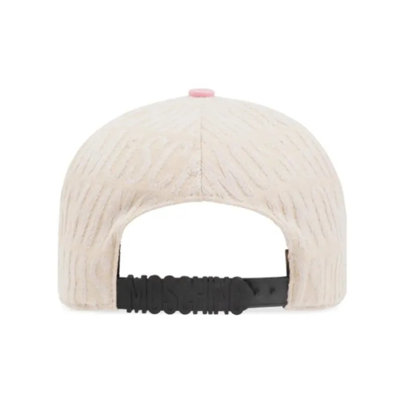 MOSCHINO Viscose Baseball Caps Women's Cream/Pink-1
