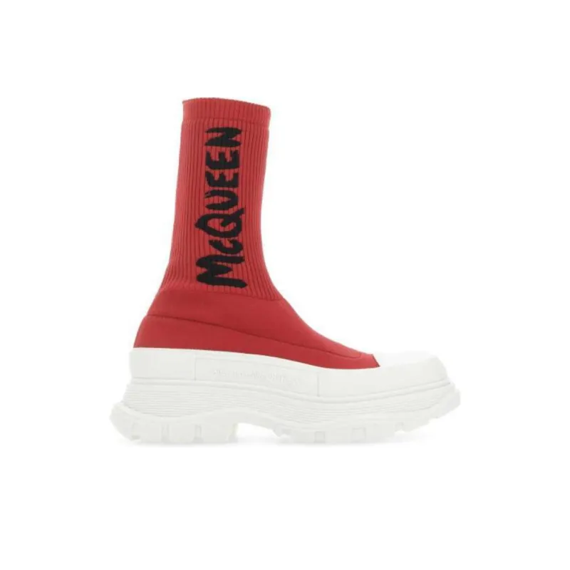 Alexander McQueen Sock-style Logo-print Boots-1