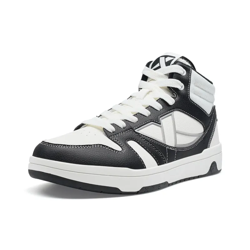 XTEP MAXX LITE Wear resistant And Lightweight High Top Skateboard Shoes Men's White Black-2