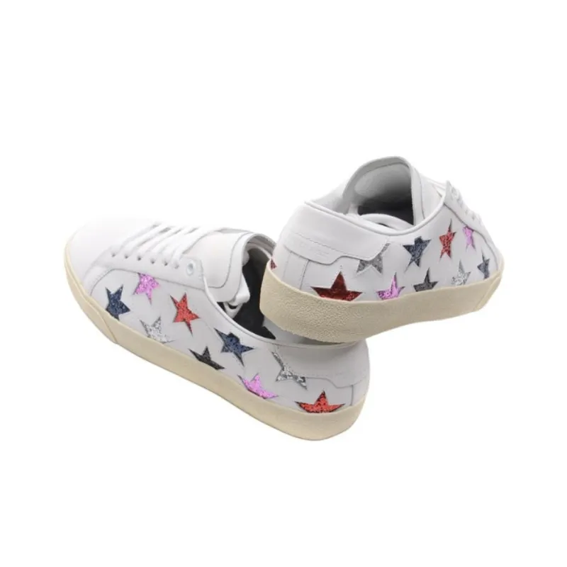 SAINT LAURENT Low Top Skateboard Shoes Men's White-4