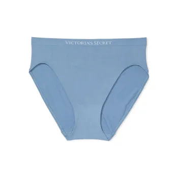 Victoria's Secret Seamless Seamless High-Leg Brief Panty / Faded Denim Underpants Women's 1 Pack Blue