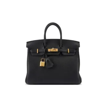 HERMES Birkin Togo Calfskin Birkin Bag Handbag Women's Black Inner Stitch 6T Tundra