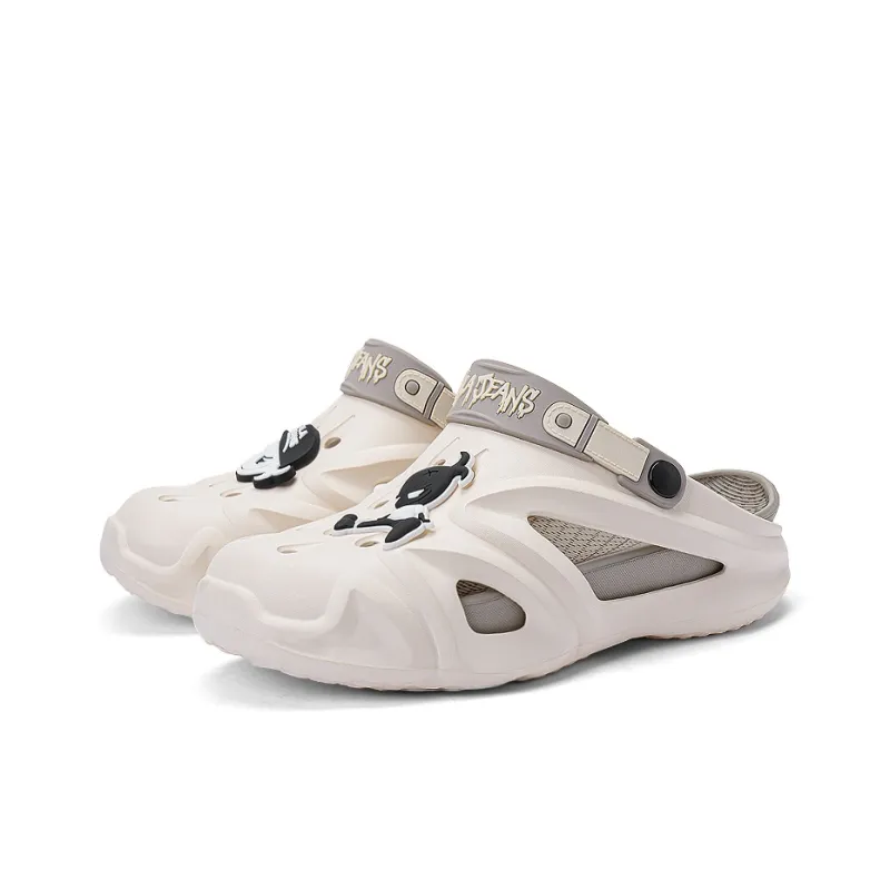 HLA JEANS Beach Sandals Men White, Black-13