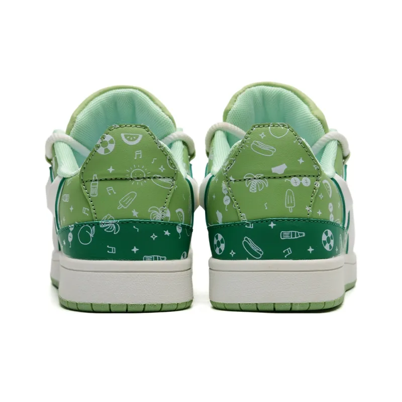 ALI THE FOX Abrasion Resistant Balance Lightweight Low Top Skateboard Shoes Unisex Avocado Green-5