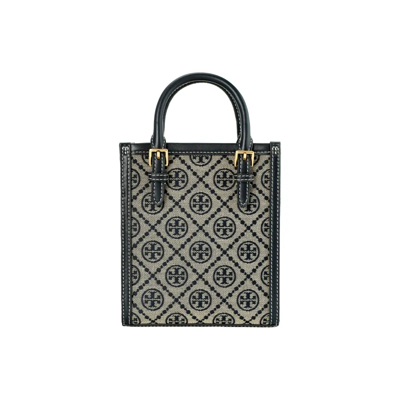 TORY BURCH T Monogram Mini Tote Navy-4