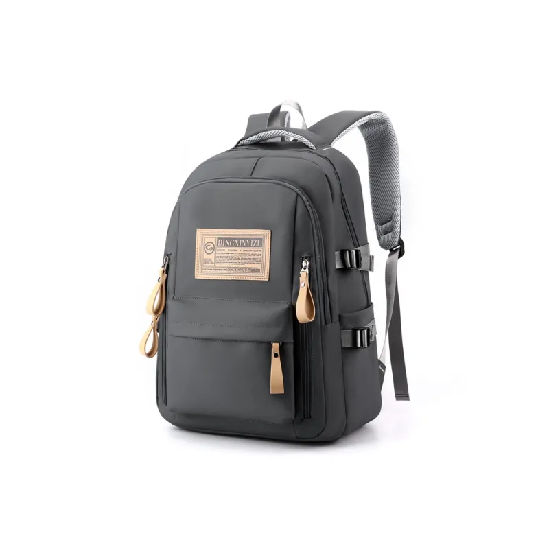 BAODIDAISHU PU Backpack Laptop Bag Backpack Regular Men's Gray/White/Black-1